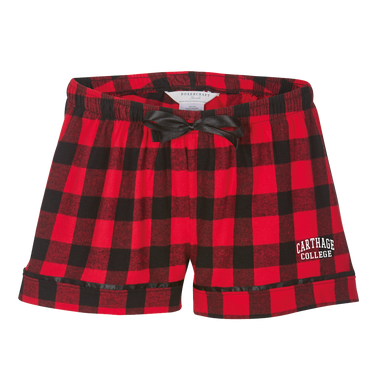 Ladies Flannel Short, Red/Black Buffalo Plaid