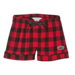 Ladies Flannel Short, Red/Black Buffalo Plaid