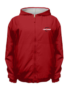 Reversible Hooded Full Zip Jacket, Cardinal