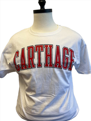 Champion Carthage Tee, White with Red Letters