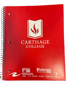 Carthage College 1-Subject Notebook, Red