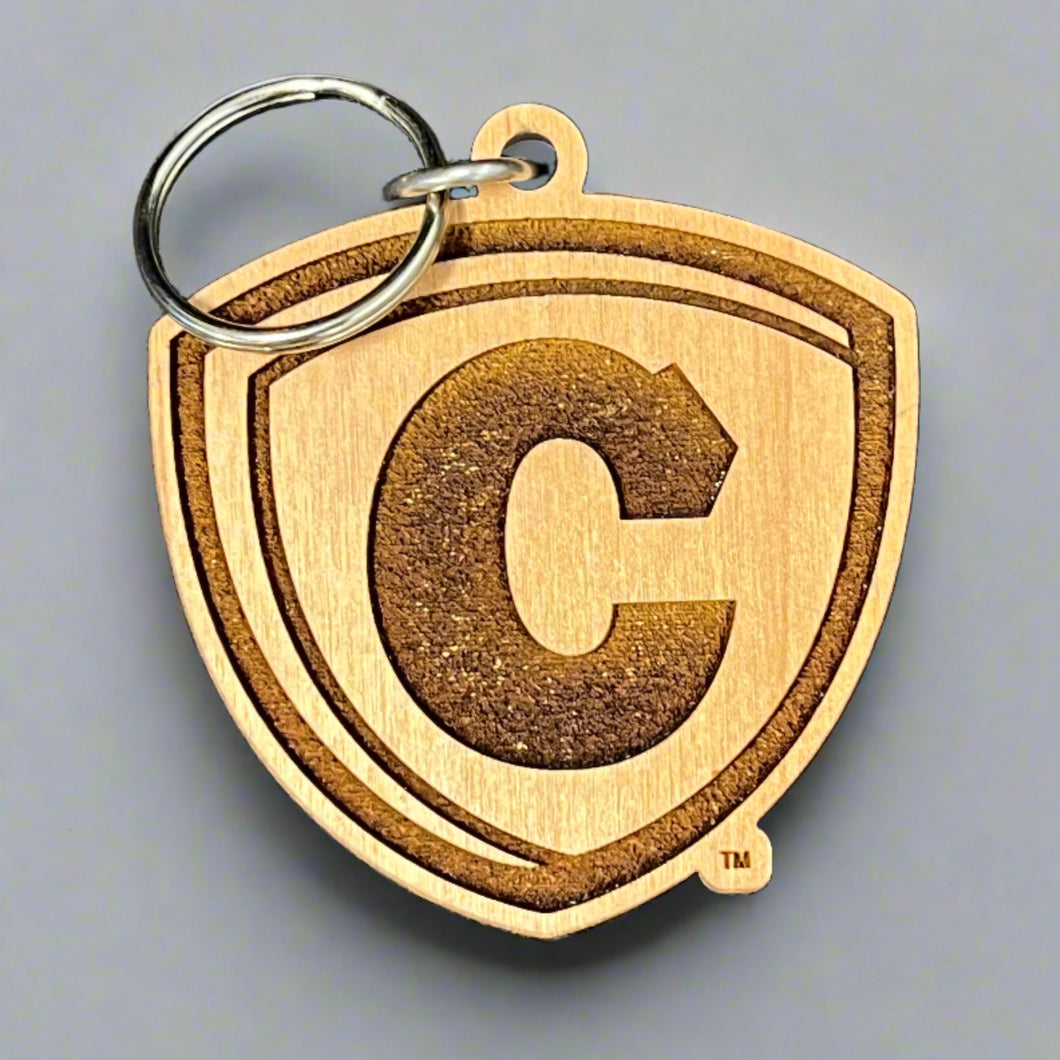 Wooden Keychain with Carthage Shield